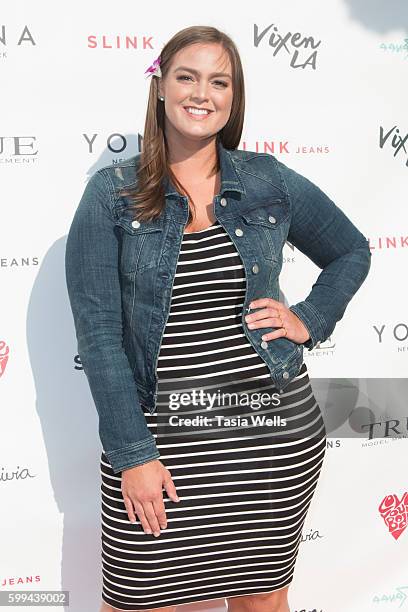 Plus model Adriana LeBaron attends Growing Up Plus campaign launch party at Imperial Arts Studios on September 4, 2016 in Los Angeles, California.