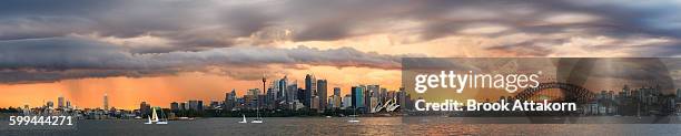 panorama scene sydney storm on summer time - sydney skyline stock pictures, royalty-free photos & images