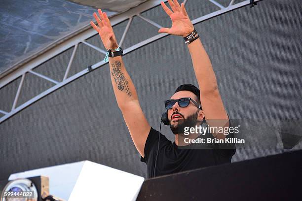 Cedric Gervais performs during Day 3 of the Electric Zoo Wild Island Festival at Randall's Island on September 4, 2016 in New York City.