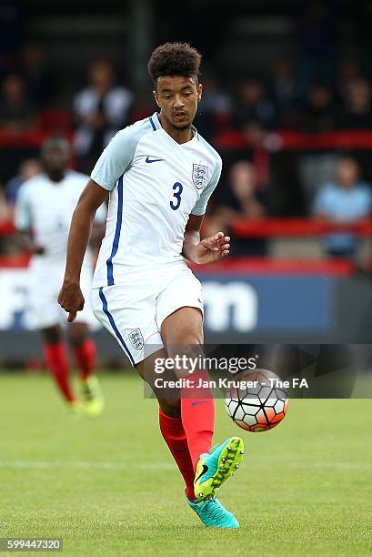 Cameron Borthwick-Jackson of England U20 during the International match between England U20 and Brazil U20 at Aggborough Stadium on September 4, 2016...