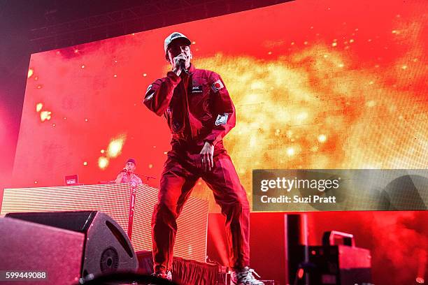 Sir Robert Bryan Hall II, also known as Logic, performs at Bumbershoot at Seattle Center on September 4, 2016 in Seattle, Washington.