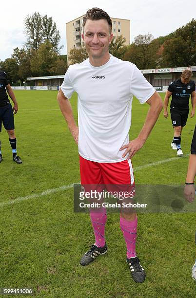 Friedrich Muecke in soccer outfit during the charity football game 'Kick for Kids' to benefit 'Die Seilschaft - zusammen sind wir stark e.V.' at the...