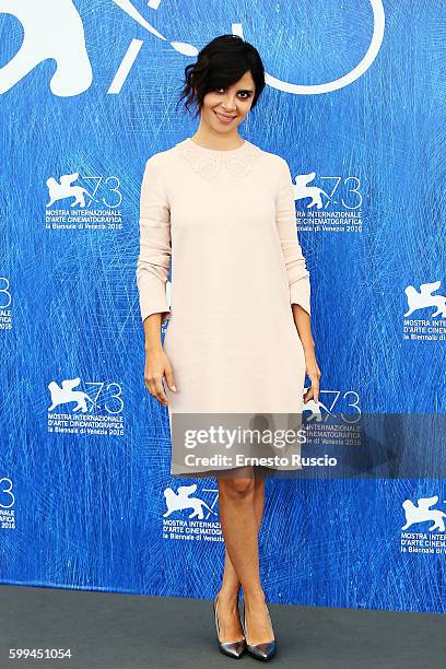 Claudia Potenza attends a photocall for 'Mountain' during the 73rd Venice Film Festival at on September 5, 2016 in Venice, Italy.