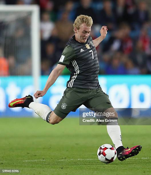 Julian Brandt of Germany controles the ball during the 2018 FIFA World Cup Qualifier Group C match between Norway and Germany at Ullevaal Stadium on...