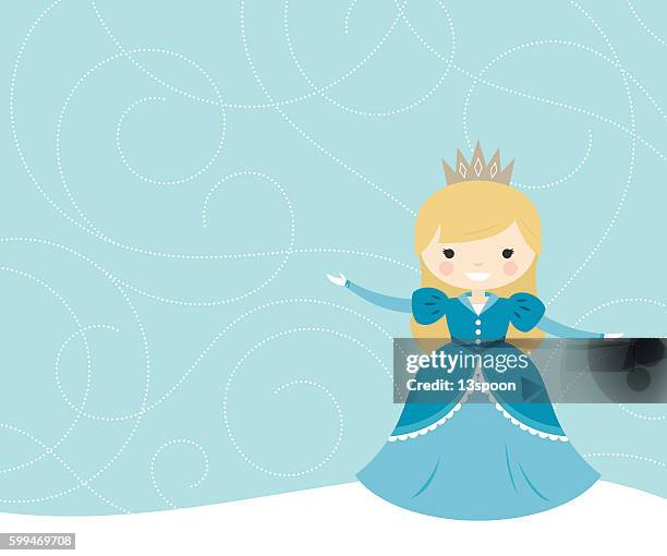stockillustraties, clipart, cartoons en iconen met snow flurry princess - prinses
