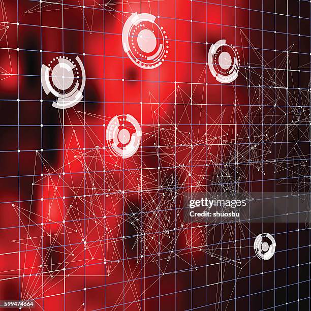 abstract red technology touch screen background - red button stock illustrations