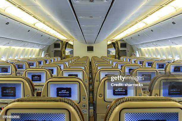 etihad aircraft interior - etihad stock pictures, royalty-free photos & images