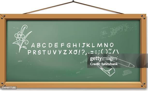 blank chalkboard - hanging board stock illustrations