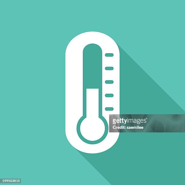 thermometer icon white - fever stock illustrations