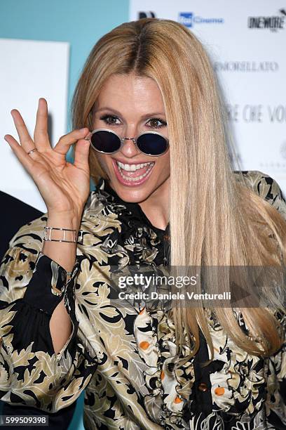 Michelle Hunziker attends a photocall for Doppia Difesa during the 73rd Venice Film Festival at Hotel Excelsior on September 5, 2016 in Venice, Italy.