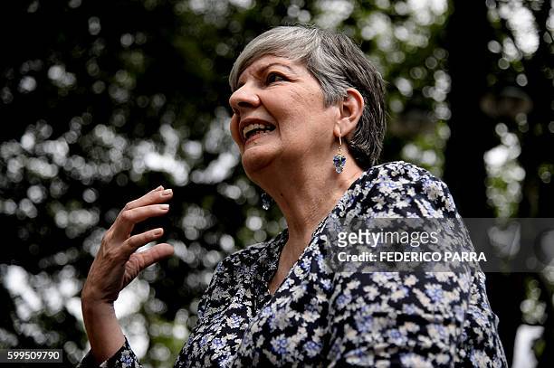 Venezuelan former environment minister Ana Elisa Osorio, gives an interview to AFP in Caracas on August 29, 2016. Osorio, who campaigned for...
