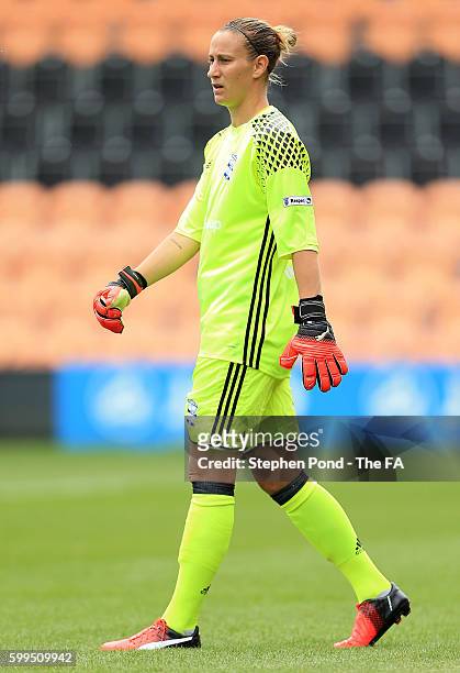 Ann-Katrin Berger of Birmingham City Ladies during the Continental Cup Semi Final match between London Bees and Birmingham City Ladies at The Hive on...