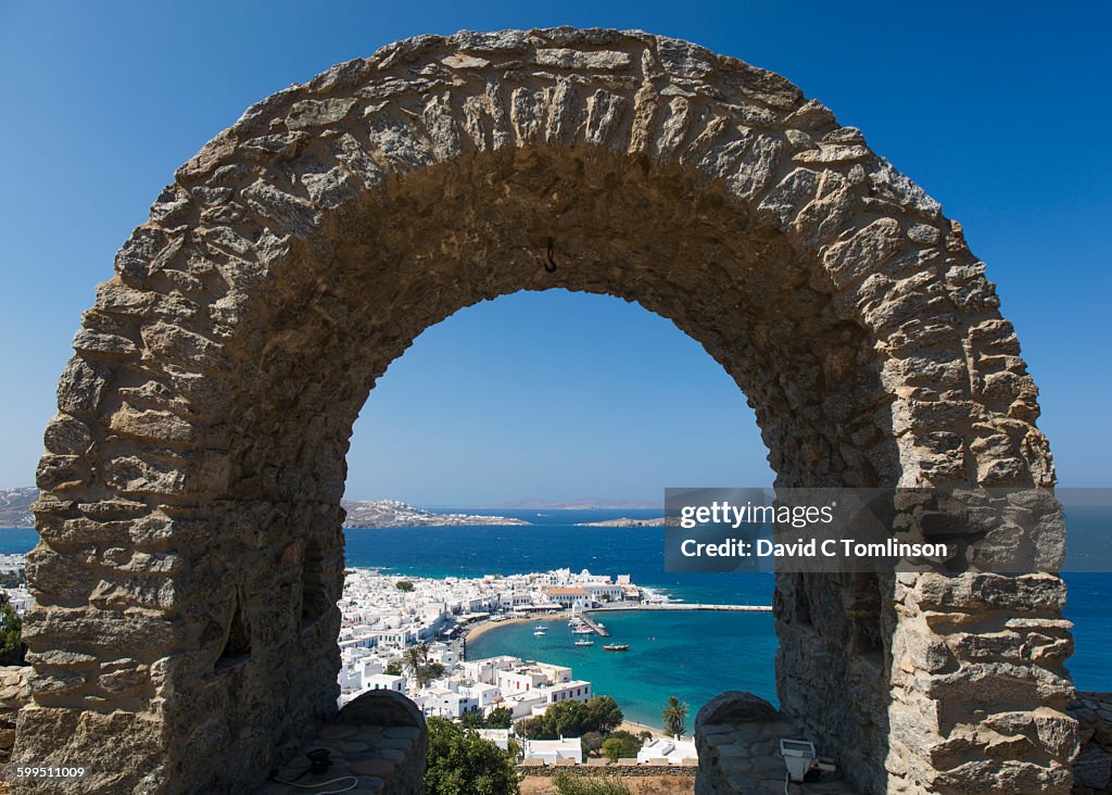 View over the harbour, Mykonos Town, Mykonos