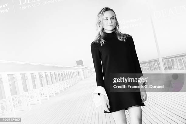 Diane Kruger poses at a photocall during the 42nd Deauville American Film Festival on September 3, 2016 in Deauville, France.