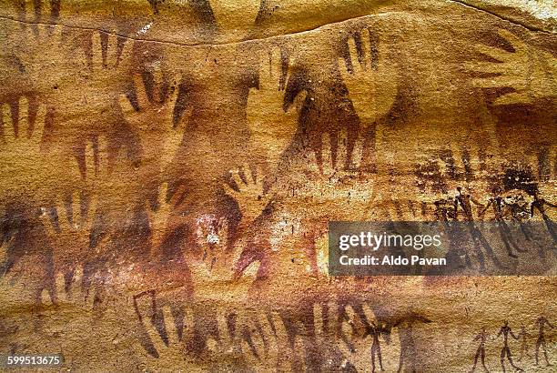 egypt, western desert, gilf kebir - hand print stock pictures, royalty-free photos & images