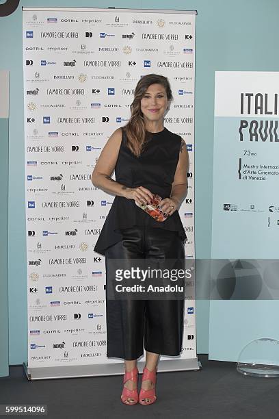 Michela Andreozzi attends the photocall of the short film "L'amore che vorrei" producted by Foundation Doppia Difesa during 73rd Venice Film Festival...