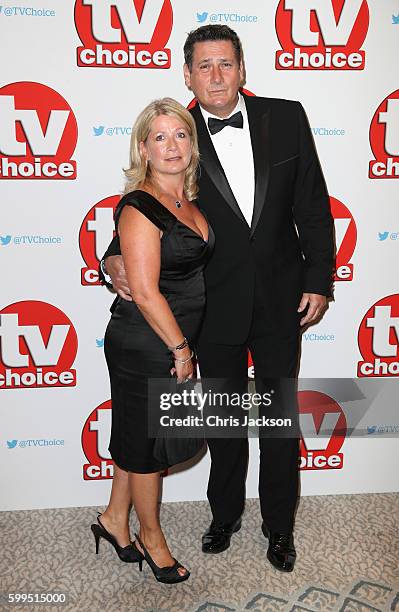 Tony Hadley and Alison Evers arrive for the TV Choice Awards at The Dorchester on September 5, 2016 in London, England.