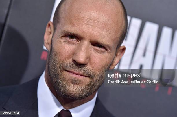 Actor Jason Statham arrives at the premiere of Summit Entertainment's 'Mechanic: Resurrection' at ArcLight Hollywood on August 22, 2016 in Hollywood,...
