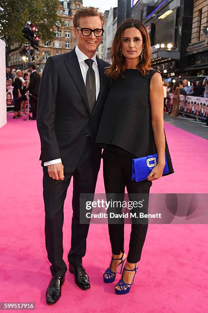 Colin Firth and Livia Firth attend the World Premiere of "Bridget Jones's Baby" at Odeon Leicester Square on September 5, 2016 in London, England.