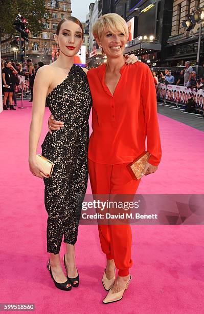 Gaia Romilly Wise and Emma Thompson attend the World Premiere of "Bridget Jones's Baby" at Odeon Leicester Square on September 5, 2016 in London,...