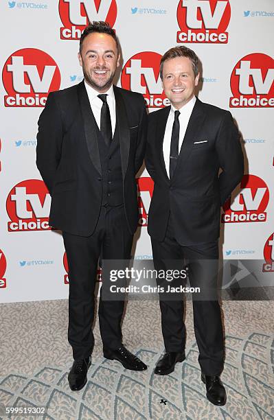 Anthony McPartlin and Declan Donnelly arrive for the TV Choice Awards at The Dorchester on September 5, 2016 in London, England.