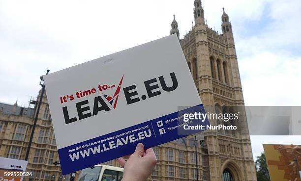 Supporters Pro-Brexit of the group Invoke Article 50 and Democracy Now demonstrators, calling on the British government to invoke article 50...