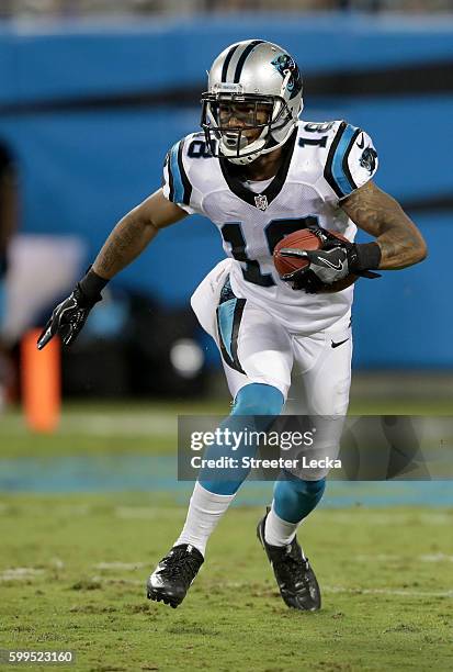 Damiere Byrd of the Carolina Panthers during their game at Bank of America Stadium on September 1, 2016 in Charlotte, North Carolina.