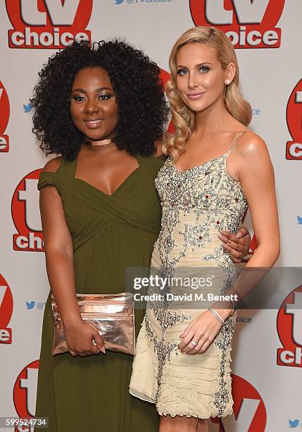 Paisley Billings and Stephanie Pratt arrive for the TVChoice Awards at The Dorchester on September 5, 2016 in London, England.