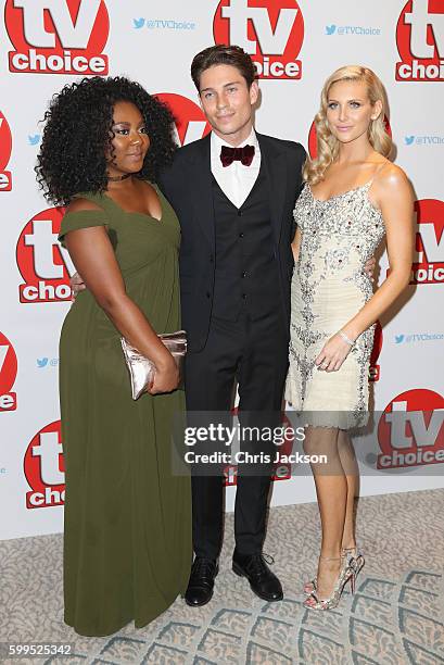 Paisley Billings, Joey Essex and Stephanie Pratt arrive for the TV Choice Awards at The Dorchester on September 5, 2016 in London, England.