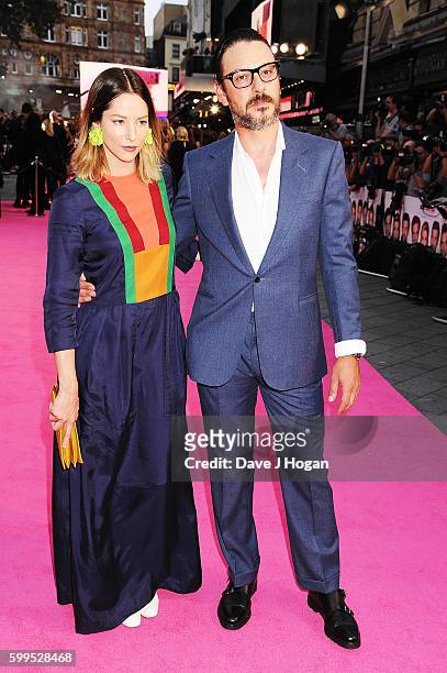 Sienna Guillory and Enzo Cilenti arrive for the world premiere of "Bridget Jones's Baby" at Odeon Leicester Square on September 5, 2016 in London,...