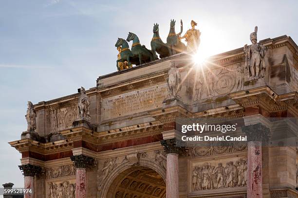 arc de triomphe du carrousel, high section, paris, france - starry vault stock pictures, royalty-free photos & images