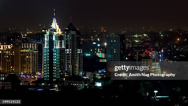 the new urban bangalore city skyline - bangalore stock-fotos und bilder