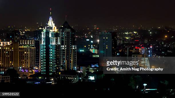 the new urban bangalore city skyline - bengaluru stock pictures, royalty-free photos & images