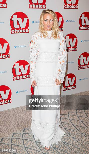 Lydia Bright arrives for the TVchoice Awards at Dorchester Hotel on September 5, 2016 in London, England.