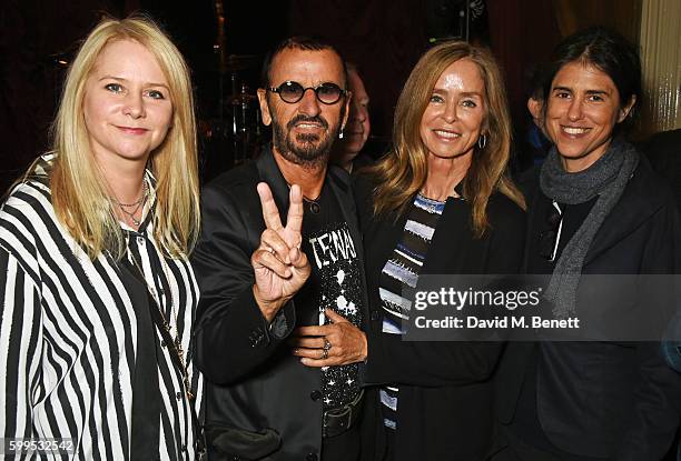 Lee Starkey, Ringo Starr, Barbara Bach and Francesca Gregorini attend the launch of "Issues", a new album by SSHH in aid of Teenage Cancer Trust, at...