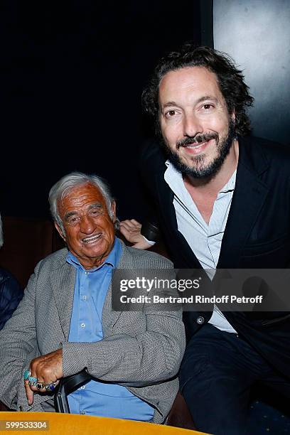 Actor Jean-Paul Belmondo and actor of the movie Guillaume Gallienne attend the "Cezanne et Moi" Premiere on September 5, 2016 in Paris, France