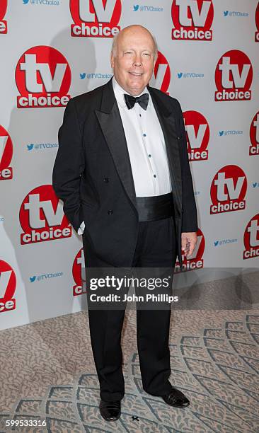 Julian Fellowes arrives for the TV Choice Awards at The Dorchester Hotel on September 5, 2016 in London, England.