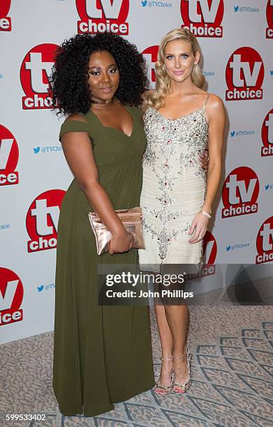 Paisley Billings and Stephanie Pratt arrive for the TV Choice Awards at The Dorchester Hotel on September 5, 2016 in London, England.