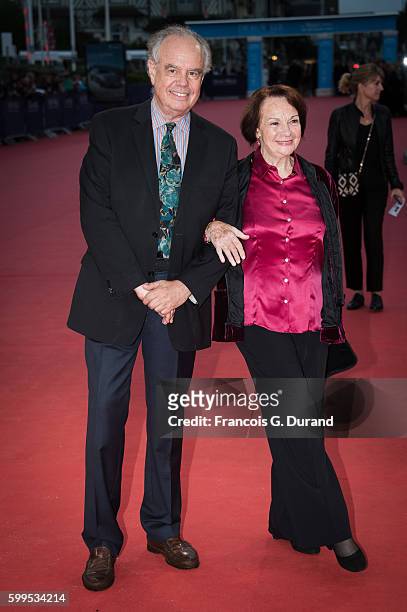 Francoise Arnoul and Frederic Mitterrand attend the "In Dubious Battle" Premiere during the 42nd Deauville American Film Festival on September 5,...
