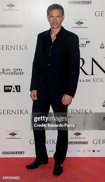 Actor James D'arcy attends the 'Gernika' premiere at Palafox cinema on September 5, 2016 in Madrid, Spain.