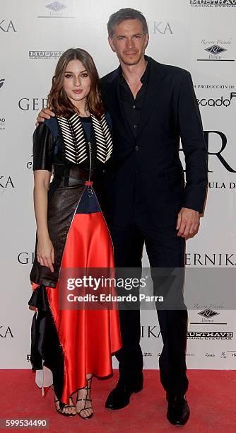 Actress Maria Valverde and actor James D'Arcy attend the 'Gernika' premiere at Palafox cinema on September 5, 2016 in Madrid, Spain.