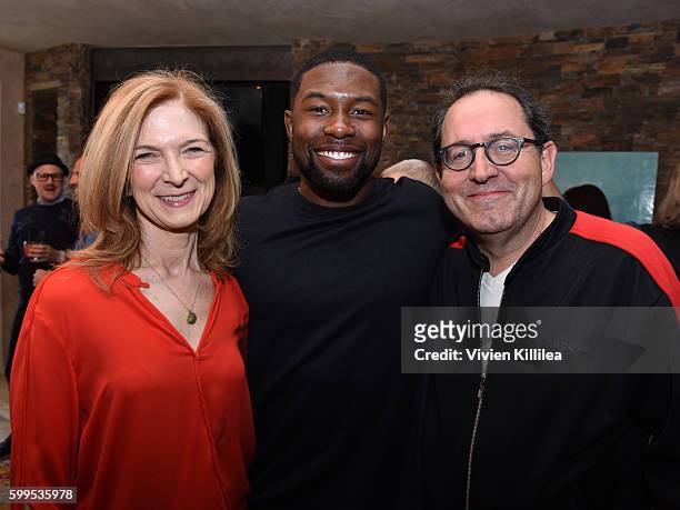Chief Executive Officer of the Academy of Motion Picture Arts and Sciences Dawn Hudson, actor Trevante Rhodes and co-president and co-founder of Sony...