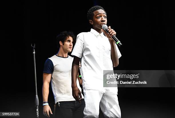 Caleb McLaughlin and Darren Criss perform during the 2nd Annual Elsie Fest at Ford Amphitheater at Coney Island Boardwalk on September 5, 2016 in...