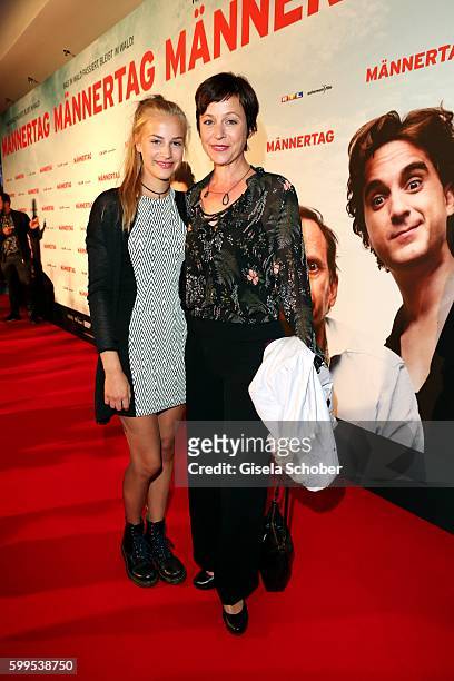 Jule Ronstedt and her daughter Helene during the premiere for the film 'Maennertag' at Mathaeser Filmpalast on September 5, 2016 in Munich, Germany.