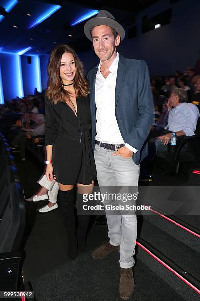 Lena Meckel and Harry G during the premiere for the film 'Maennertag' at Mathaeser Filmpalast on September 5, 2016 in Munich, Germany.