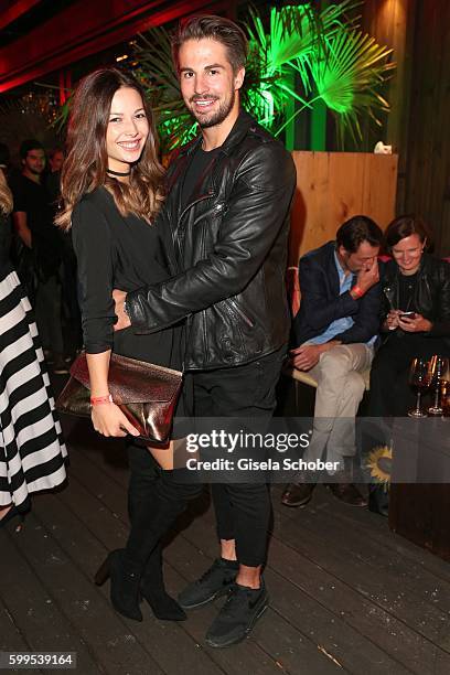 Lena Meckel and her boyfriend Benedikt, Bene Mayr during the after party of the premiere for the film 'Maennertag' at Mathaeser Filmpalast on...