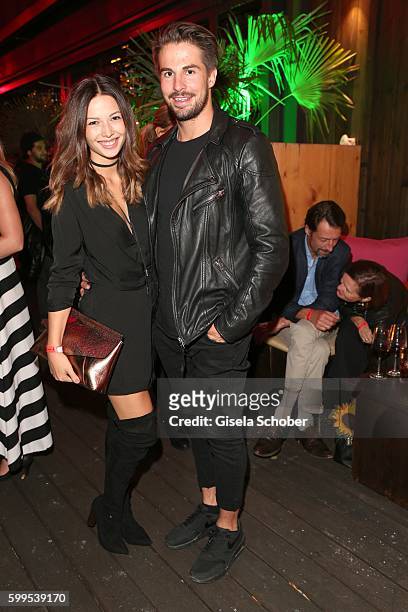 Lena Meckel and her boyfriend Benedikt, Bene Mayr during the after party of the premiere for the film 'Maennertag' at Mathaeser Filmpalast on...
