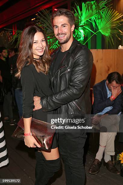 Lena Meckel and her boyfriend Benedikt, Bene Mayr during the after party of the premiere for the film 'Maennertag' at Mathaeser Filmpalast on...
