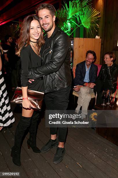 Lena Meckel and her boyfriend Benedikt, Bene Mayr during the after party of the premiere for the film 'Maennertag' at Mathaeser Filmpalast on...