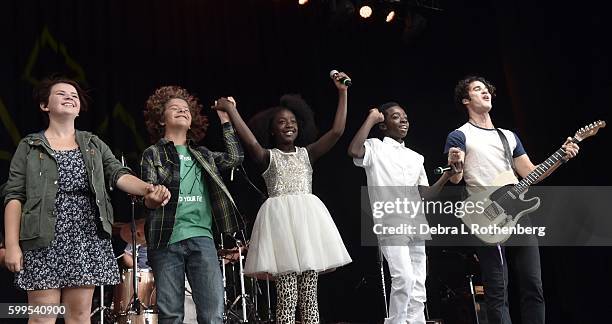 Sabrina Matarazzo, Gaten Matarazzo,Caitlyn McLaughlin, Caleb McLaughlin and Darren Criss Sperform during the 2nd Annual Elsie Fest at Ford...